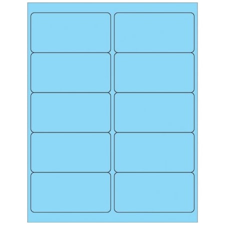 Bsc Preferred 4 x 2'' Pastel Blue Removable Rectangle Laser Labels, 1000PK BUY00025243